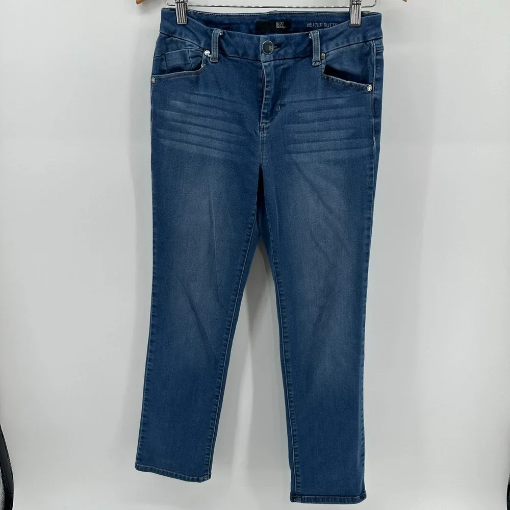 1822 Denim Jeans Womens 8/29 Blue Better Butter Slim Straight Mid-Rise Whisker